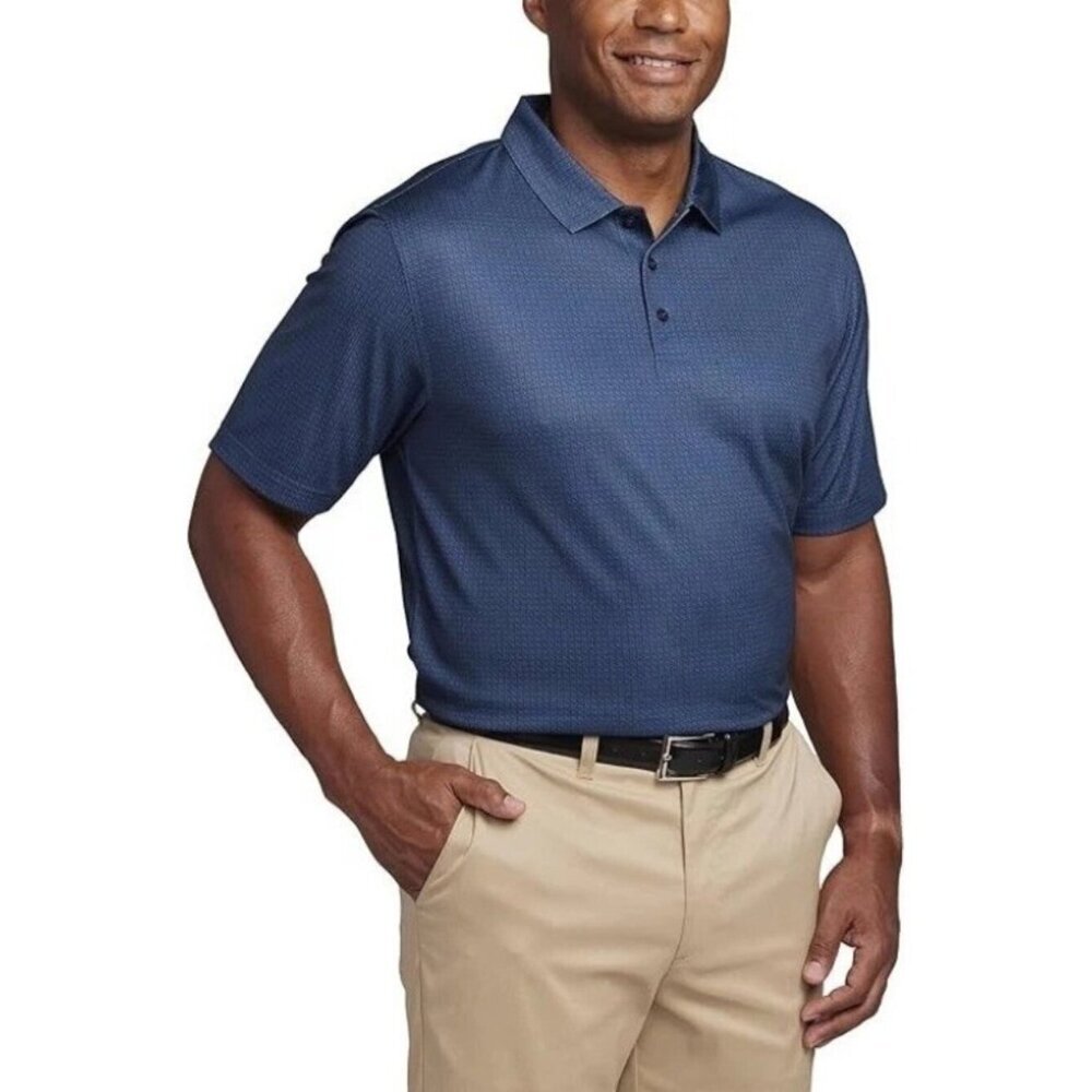 NWT Pebble Beach Men's XXL Blue Dry-Luxe Performance Polo Shirt